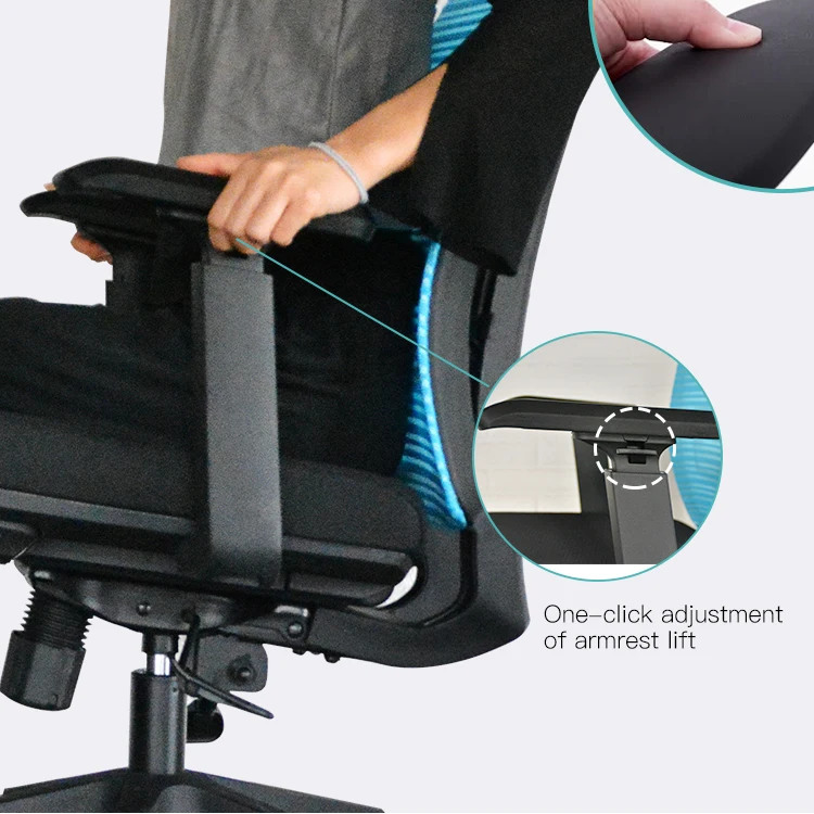 ZC02 Эргономичное синее офисное кресло с гибкой подставкой для ног, современное вращающееся сетчатое кресло для менеджера Boss, новый комфортный тканевый офис