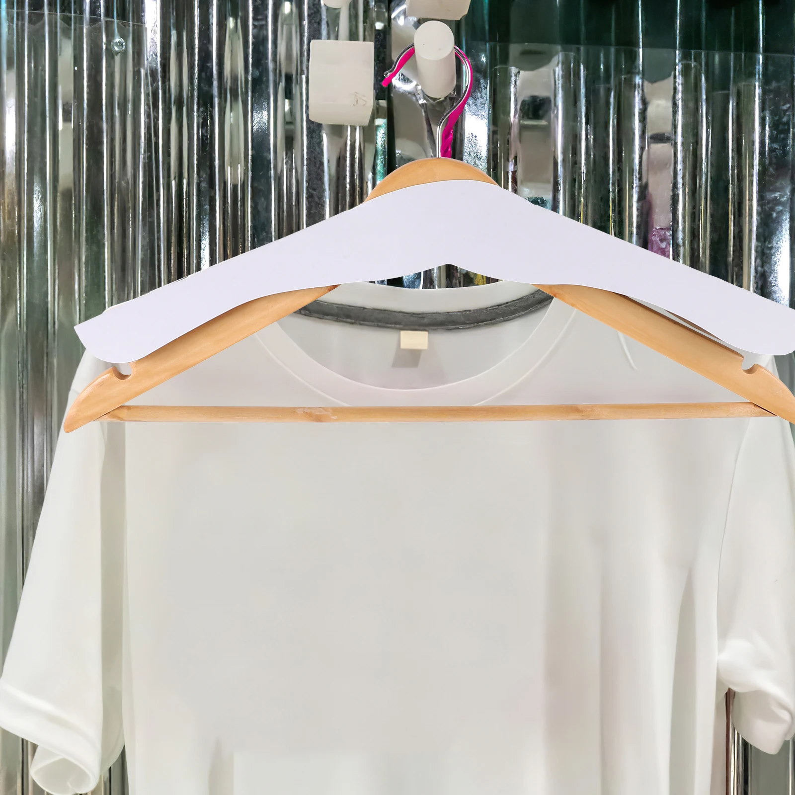 

50 Pcs Hanger Paper Shoulder Pads Protectors White Removable for Clothing Garment Suit Coat Hanger Shoulder Pads Prevent