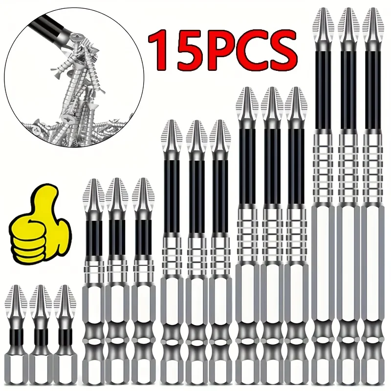 

5-Piece K5 Anti-Slip Impact-Resistant Screwdriver Bit Set, Strong Magnetic Drill Bit Kit for Electric Screwdrivers - High-hardne