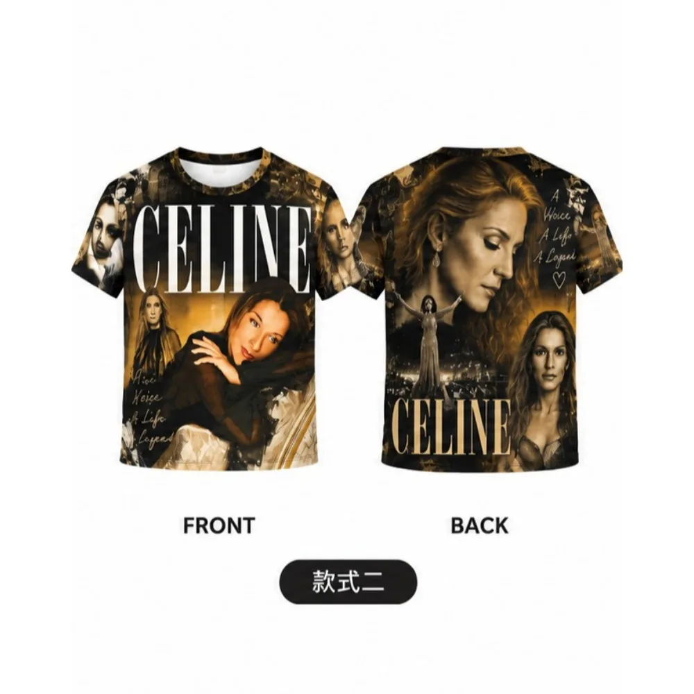 Celine Dion Metal Fun Music Fan T-shirt for Men&women Entertainment Titanic Movie Hip-hop Casual Street Print Fashion New Top