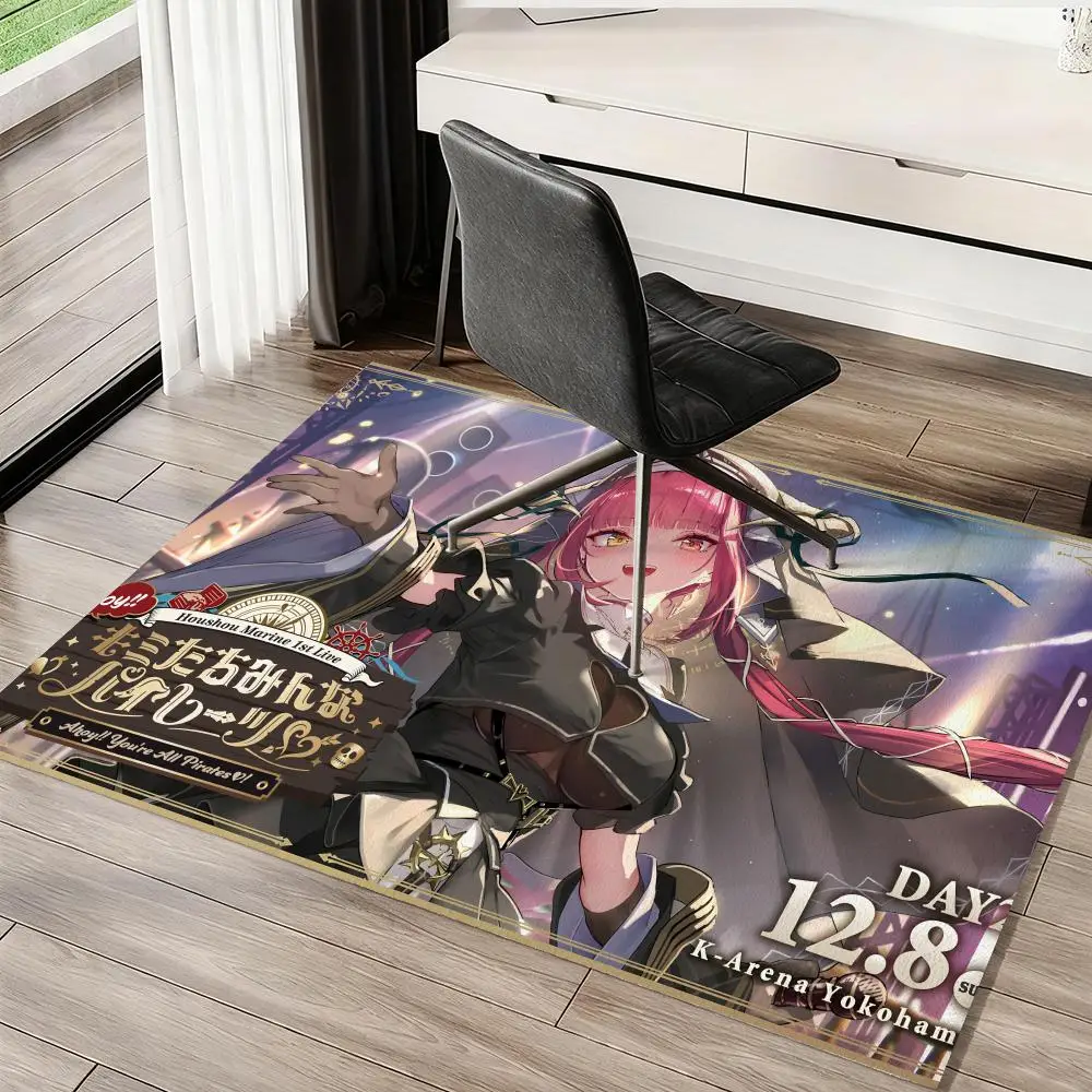Cute H-Houshou MarineS Floor Mat Soft Thickened Non-Slip Door Mat for Living Room Home Decor Flannel Rugs