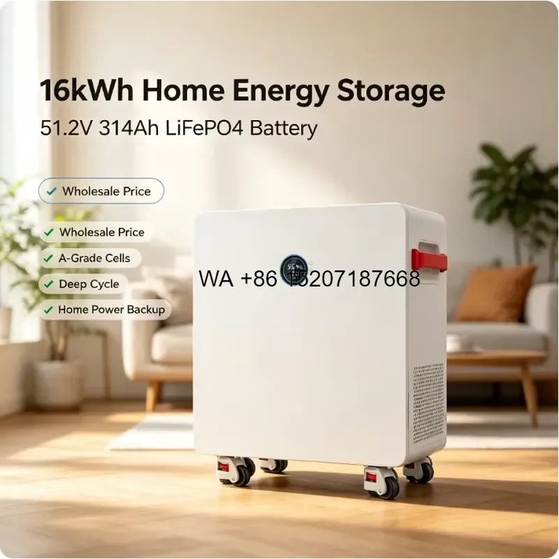 Wmwmnu 51.2V 314Ah 16kWh Lithium Storage Battery Hot Selling LiFePO4 Battery for Home Solar Power Generation System