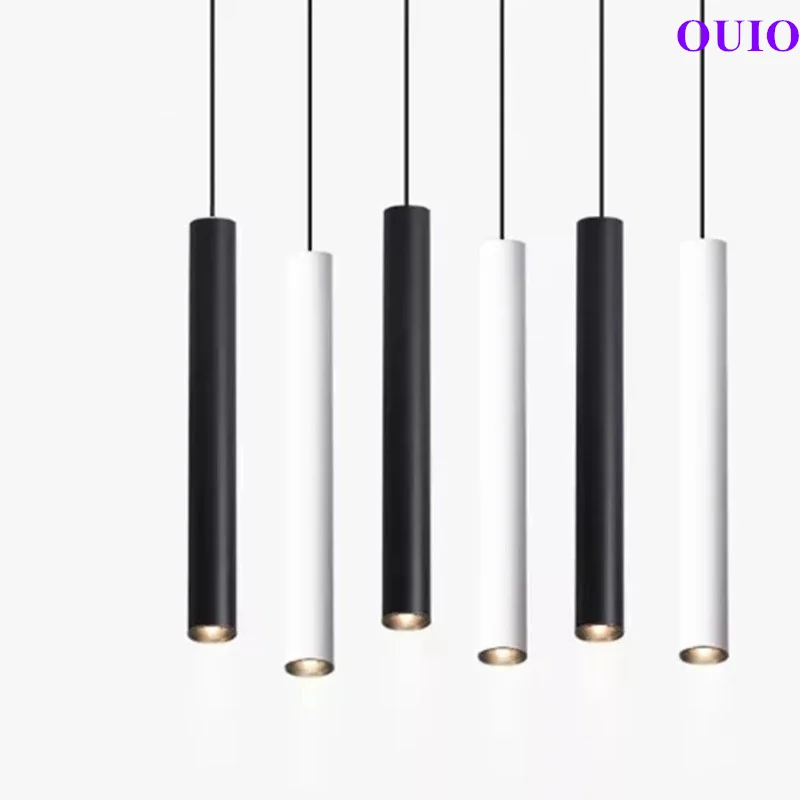 Fashion Style ściemniania Cylinder wisiorek LED światła 10W 15W długa rurka lampy dekoracji przewód lampa wisząca tło światła AC90-2