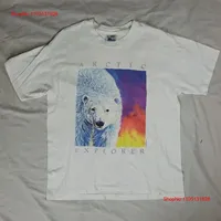 Vintage Art T Shirt Nature Polar Bear Alaska Adult L 90s Arctic Explorer vintage Washed Slightly Stretched Comfortable homme