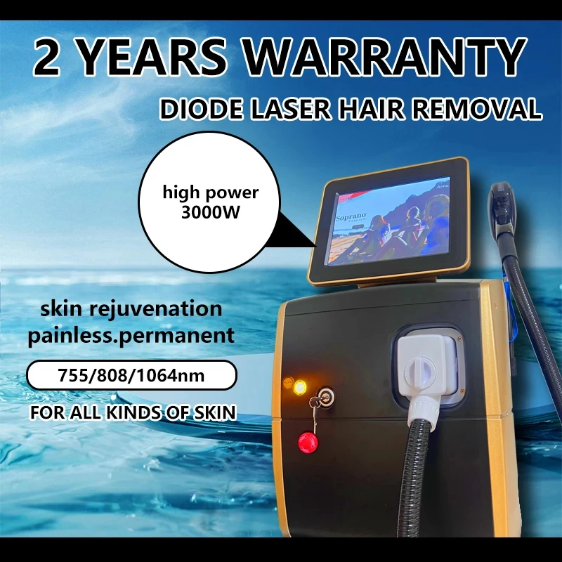 2024 Portable 808 3wave Diode Laser Permanent Hair Remove Fast Depilation Painfree Follicle Penetration Skin Rejuvenation Device