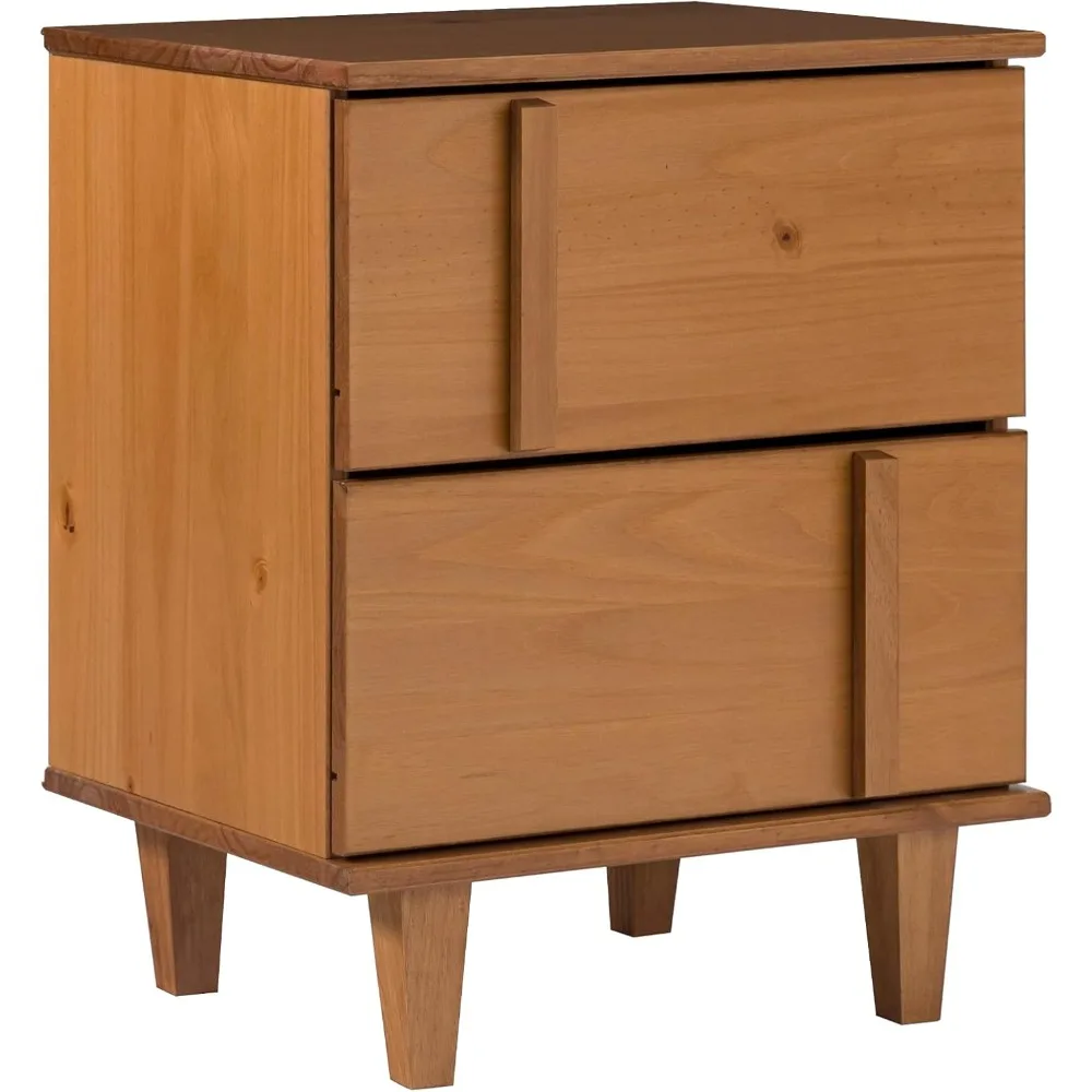 

Walker Edison Sprague Contemporary Detailed Drawer Solid Wood Nightstand, 20 Inch, Caramel