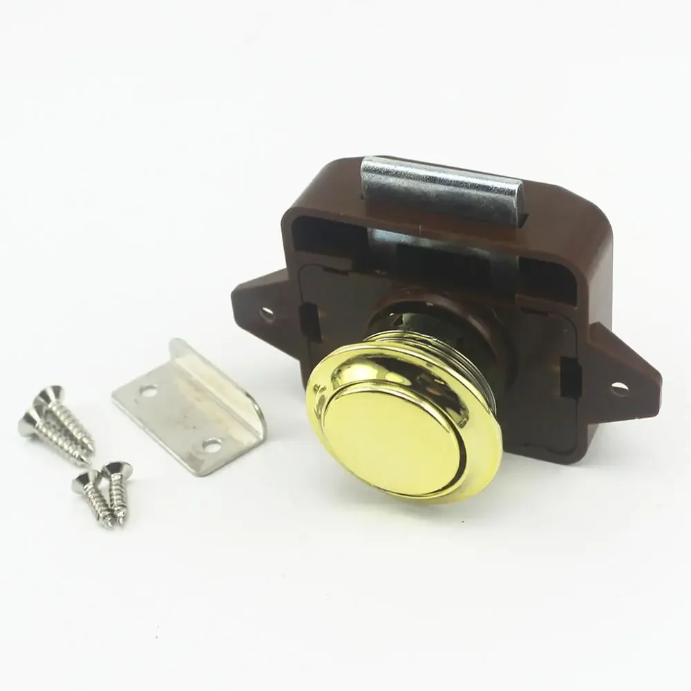 2021 New Camper Car Push Lock RV Caravan Boat Motor Home Cabinet Drawer Latch Button Locks For Furniture Hardware