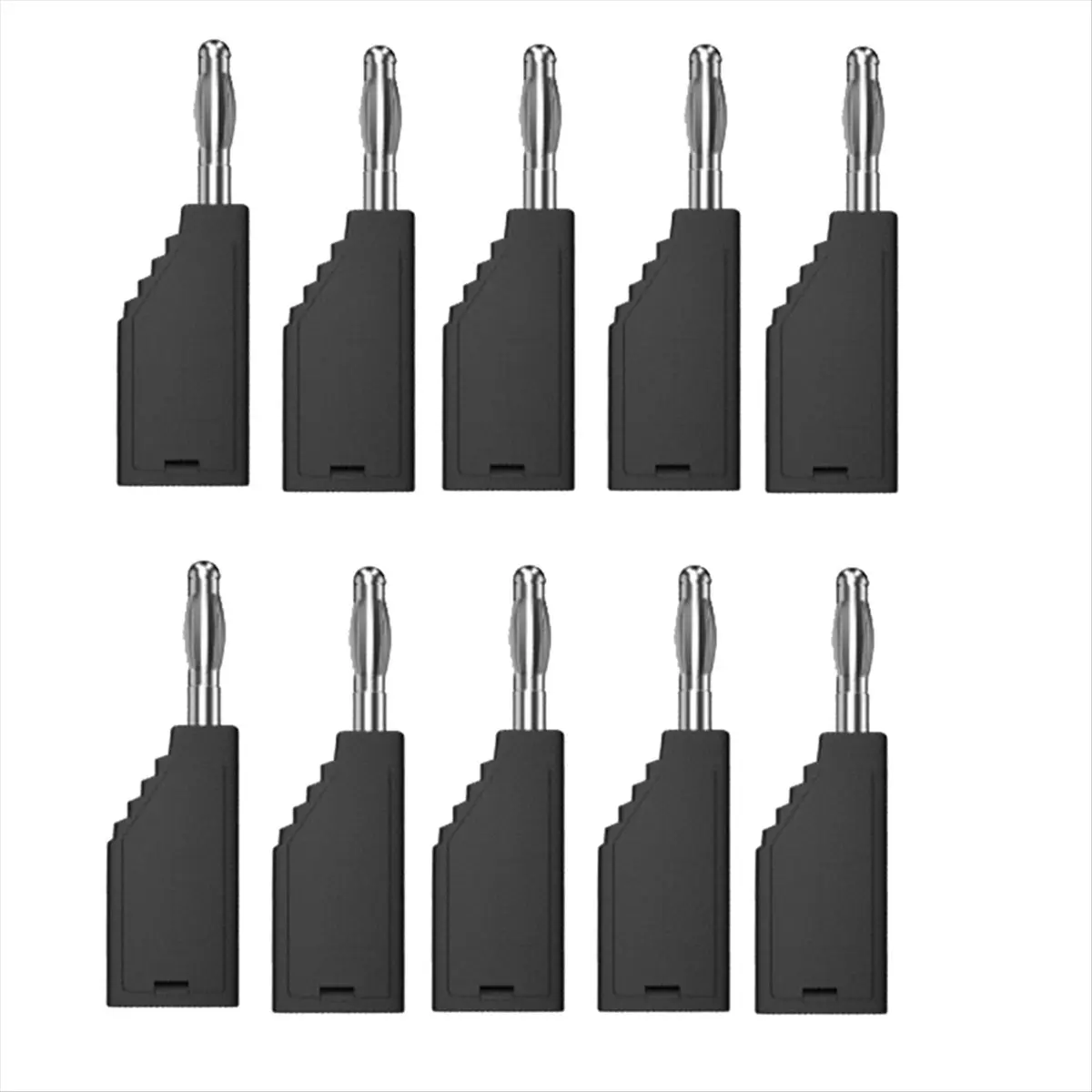 A64I 10pcs/Set Connector Plug J.10054 4mm Stackable Plug Banana Plug Face Connector Wire Multi-Function Plugs,Black