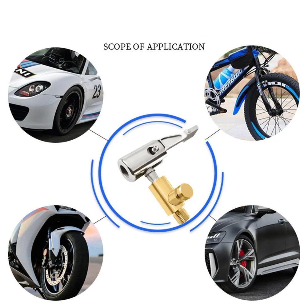 Car Tire Valve Pump Nozzle Clamp Car Motorcycle Bike Air Chuck Inflator Inflatable Pump Adapter Thread Connector Car Repair Tool