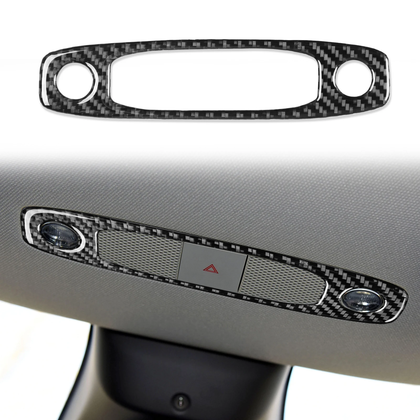 For Tesla Model Y 2020+ Model 3 2017-2022 Carbon Fiber Roof Dome Lamp Reading Light Cover Trim Moldings Car Styling Accessories