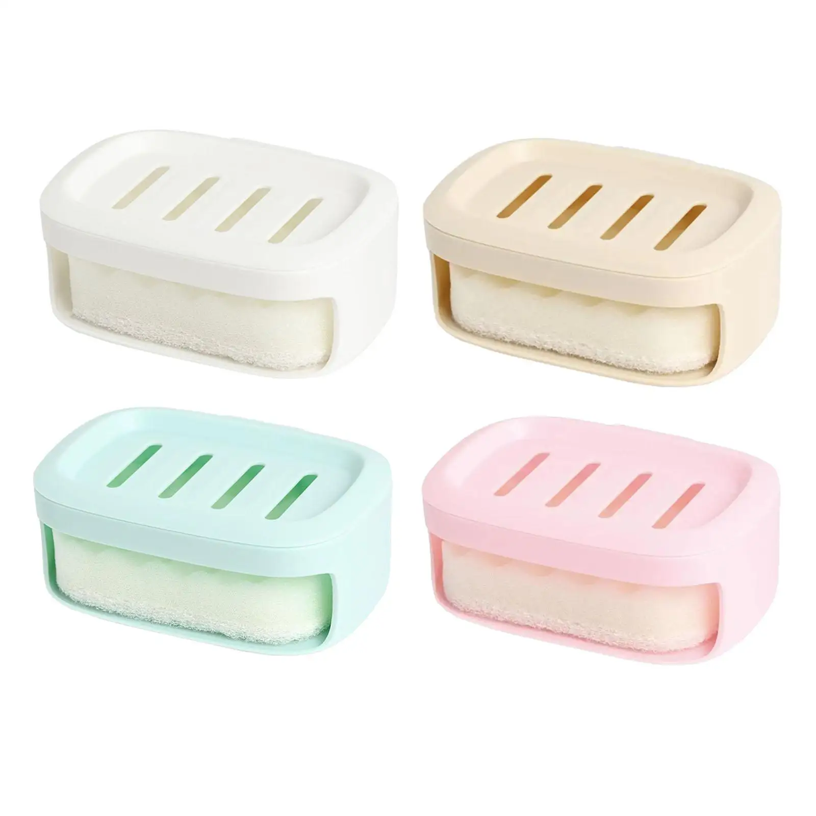 Self Draining Soap Dish Dual Use Soap Saver for Kitchen Bathroom Countertop Holder Tray Organizer Rustproof Storage