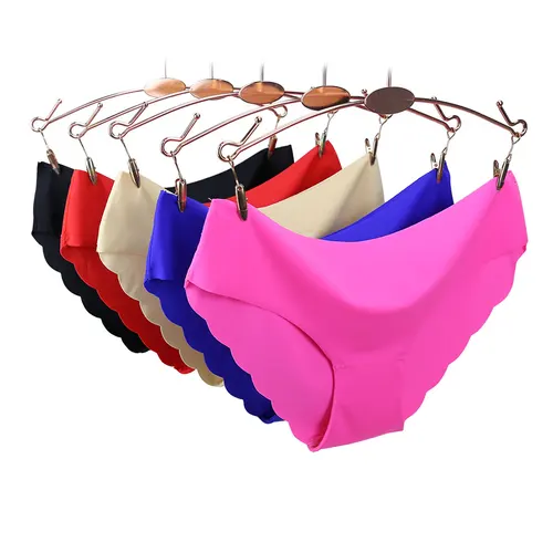 Imagen 2 del producto Calzoncillos bragas sin costuras para mujer, ropa interior de Color sólido con volantes, lencería femenina de cintura baja, bragas sexis ultrafinas, S-XL, gran oferta
