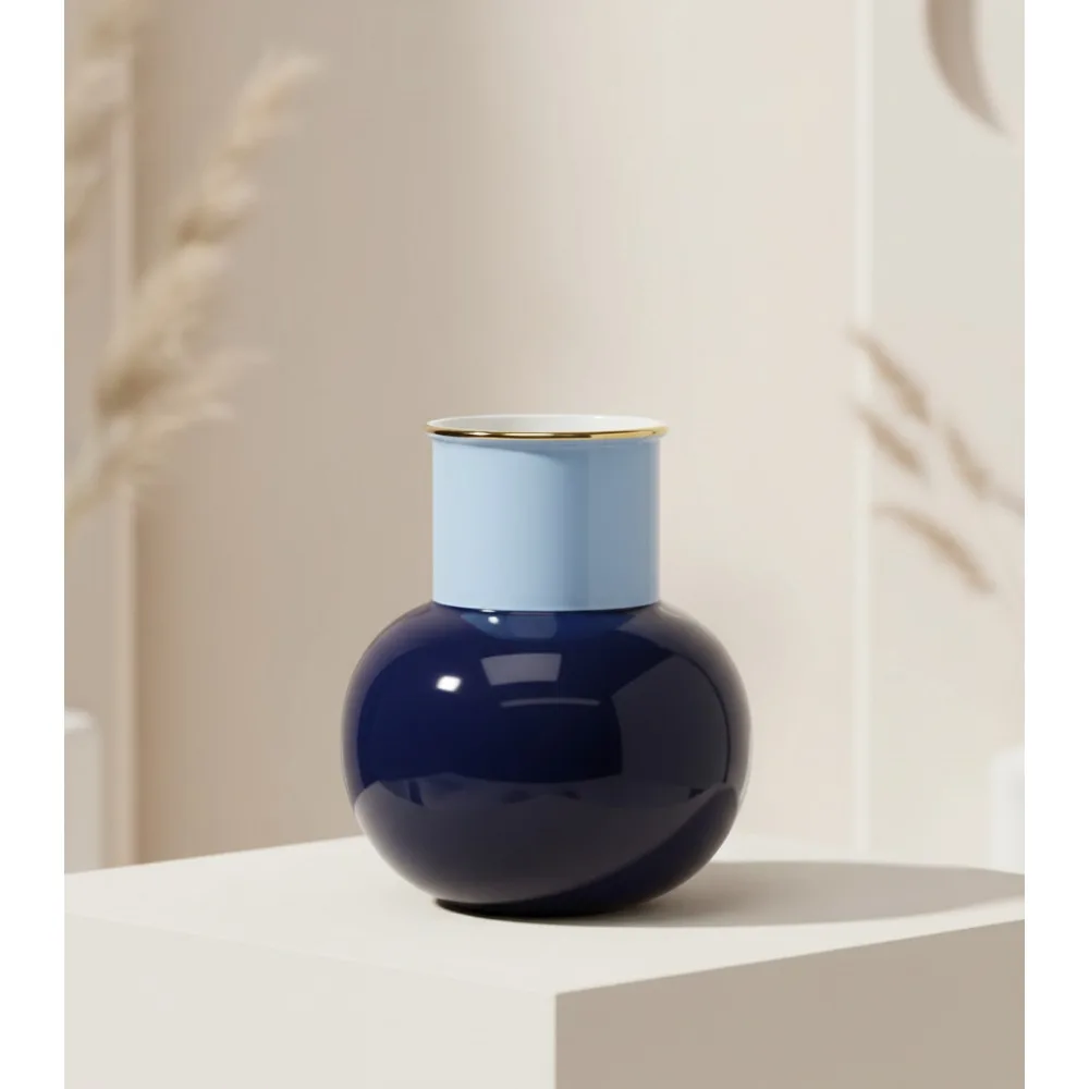 

Современная синяя фарфоровая ваза для цветов — элегантный домашний декор для букетов, подарков на новоселье и центральной части комнаты