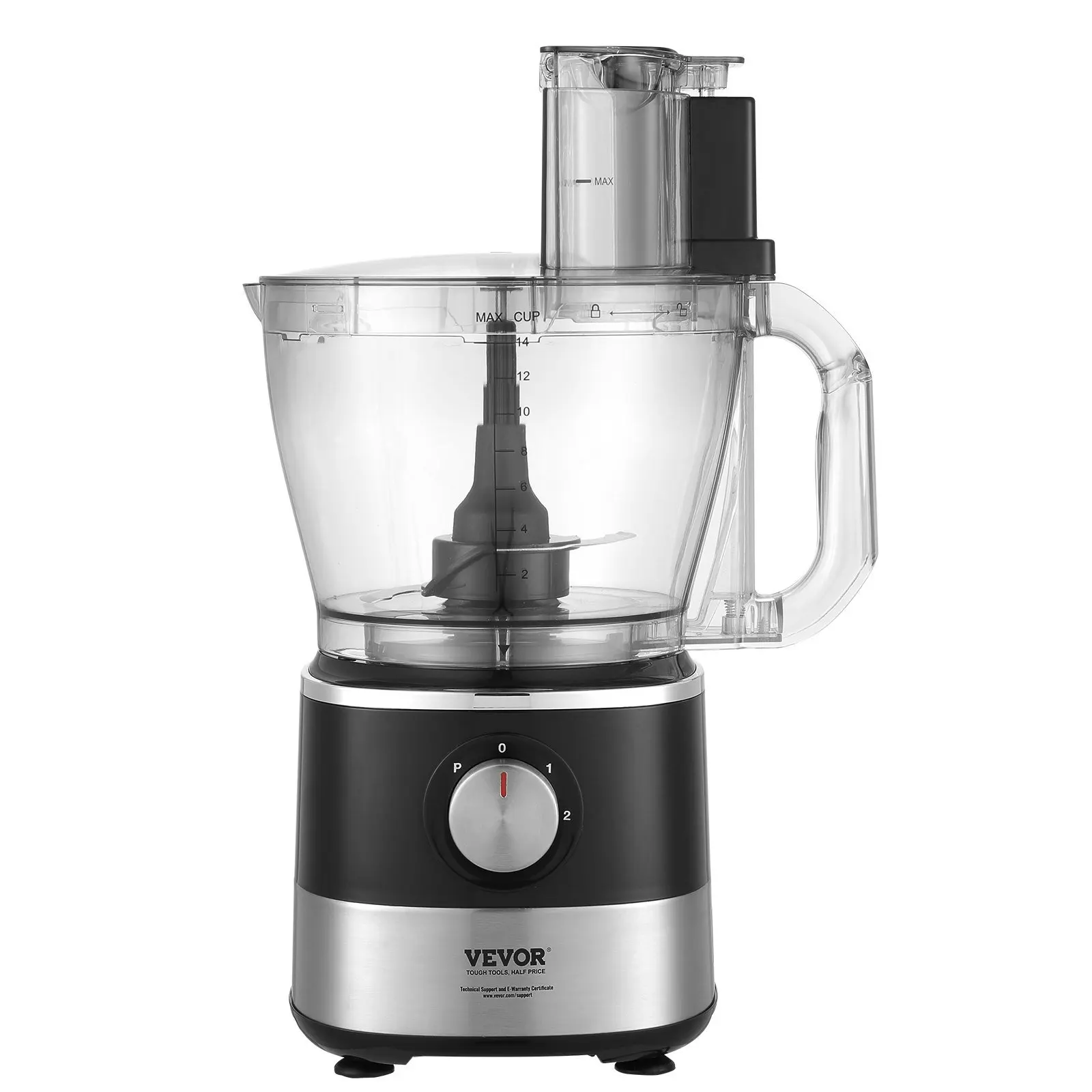 Food Processor, 14-Cup Vegetable Chopper for Chopping, Mixing, Slicing, and Kneading Dough, 600 Watts Stainless Steel Blade