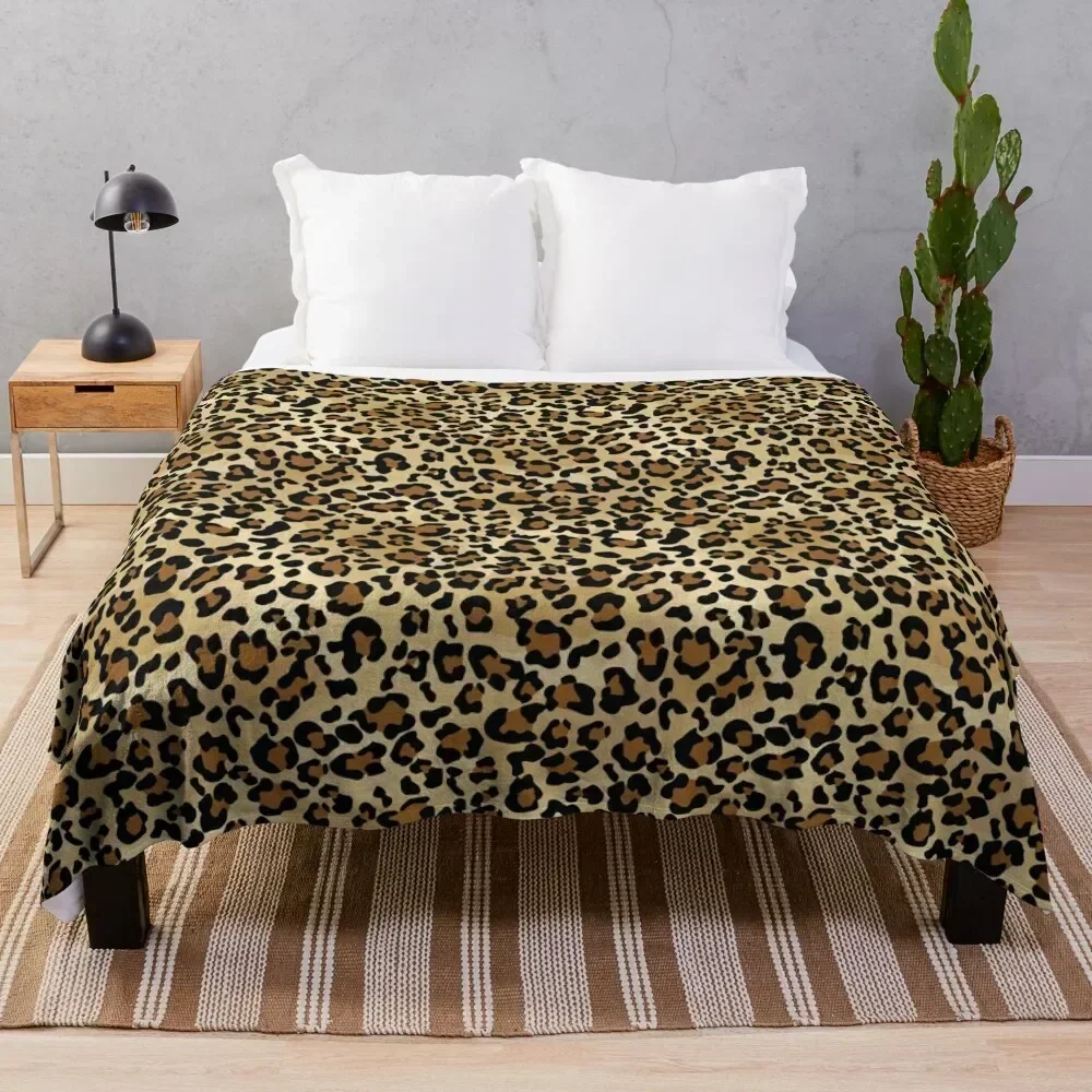 Pretty Simple Animal Print Leopard Savage Safari Wild Pattern Throw Blanket Thin Soft Blanket for Summer Night Sleeping