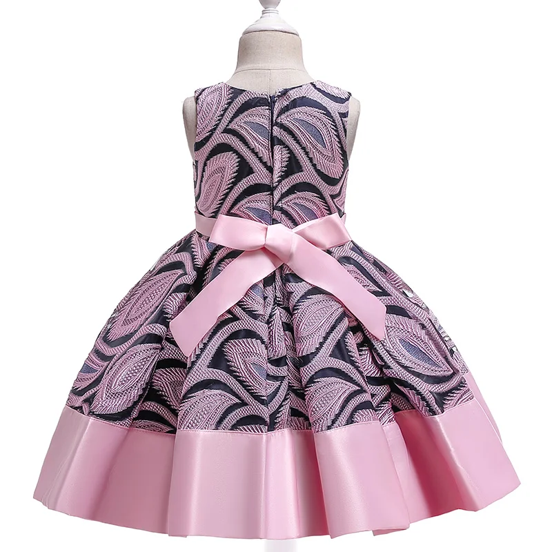 Baby Girls Flower Striped Dress For Girls Floral Wedding Party Dresses Kids Princess Christmas Dress Children Girls Clothing