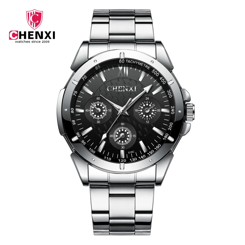 

Chenxi Men Sports Watches Hot Fashion Men's Quartz Watch Man Stainless Steel Military Army Waterproof Wrist Male Relogio 019C