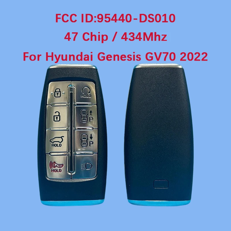 

CN020364 Aftermarket 8 Button Smart Key Remote Auto Start 47 Chip 433Mhz FCC ID 95440-DS010 For Hyundai GV70 2022