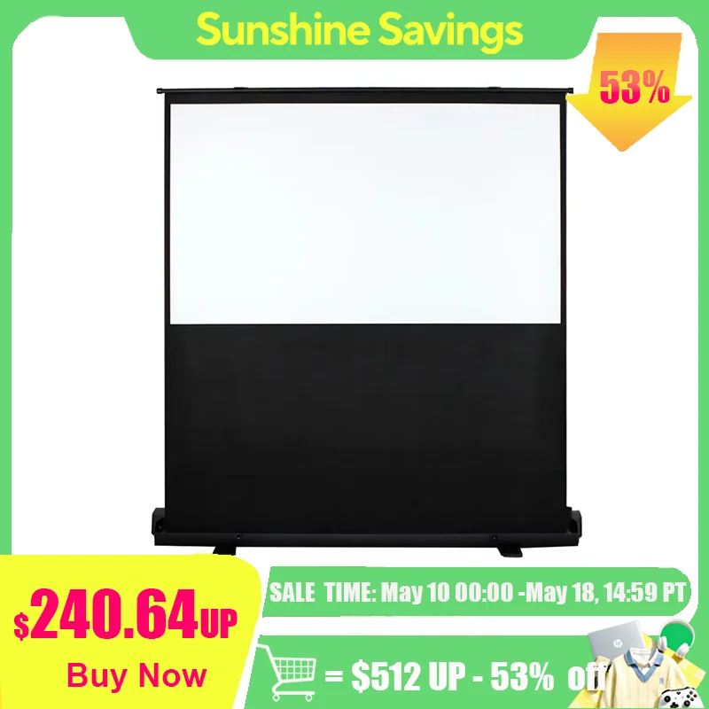 

Universal Portable Floor Standing Pull Up Projection Screen 60 - 100 Inch 16:9 4:3 for HD Projector Easy Storage 4K 3D Supported