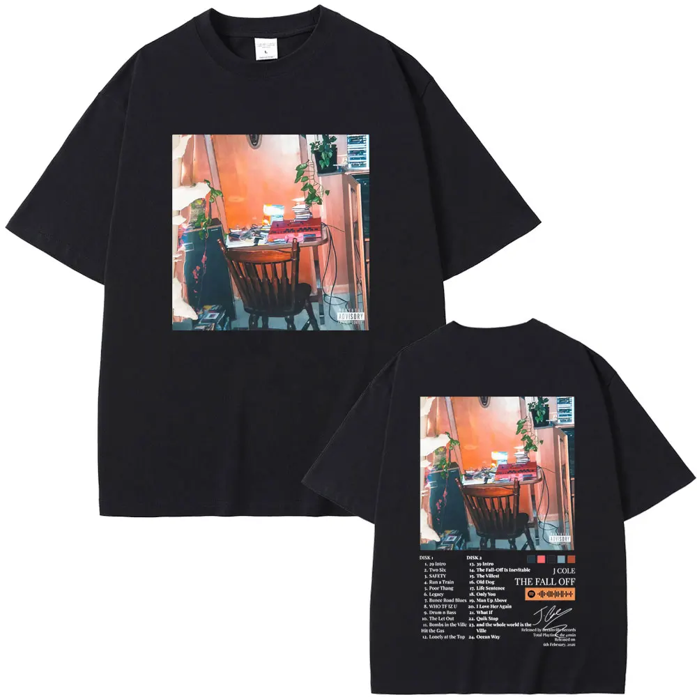 

Rapper J Cole The Fall Off Album Graphic Print T-shirt Men Women Hip Hop Fashion T-shirts Men's Cotton Casual Oversized T Shirts