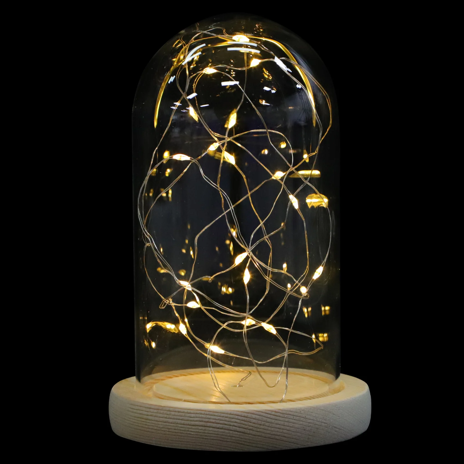 1 قطعة Led زجاج قبة سلسلة مصباح الأسلاك النحاسية الدافئة توهج ديكور سطح المكتب المنزل مضيئة عرض حلية ليلة صغيرة #3