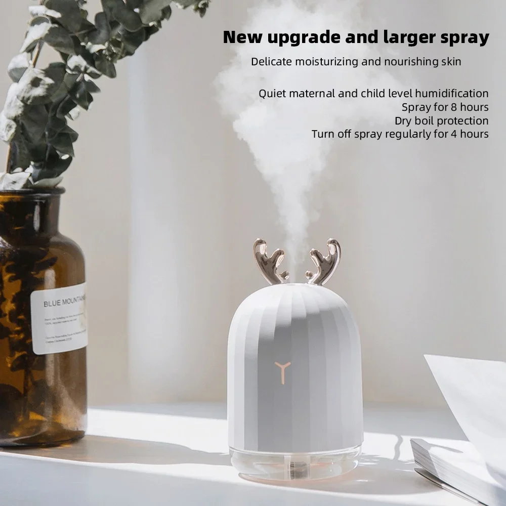 Cute Deer-Shaped Portable Humidifier - Color LED Lights, Ultra Quiet, Auto Shutdown | Perfect for Sleep & Relaxation Moments