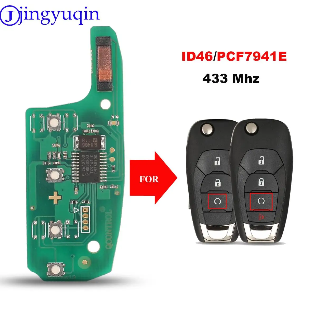 jingyuqin Board Only Remote Car Key Fob 315MHZ/433MHz ID46 PCF7941 Chip For New Chevrolet Cruze 2014 2015 2016 2017 2018