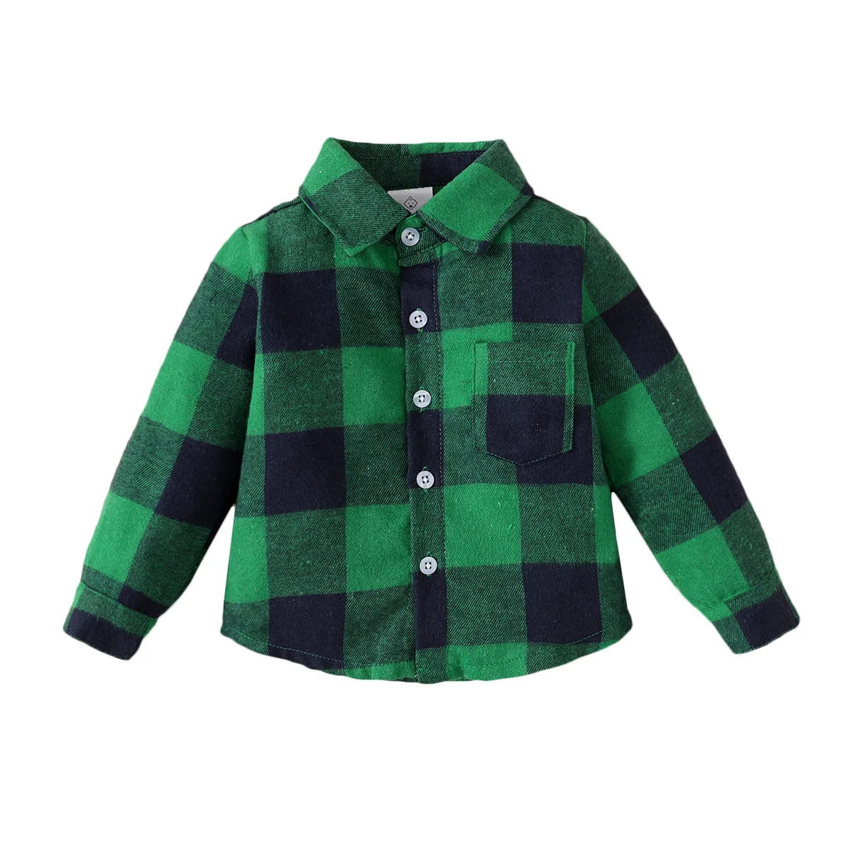 

Christmas Newborn Unisex Fashion Baby Boy Top Long Sleeve Turn-down Baby Girls Blouse Cotton Classic Plaid Shirts for Children