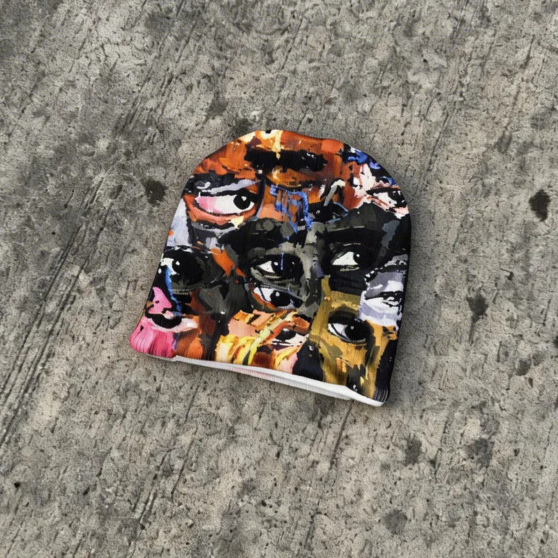 American Fashion Street Hip Hop Harajuku Casual Hat Temperament Dating Cartoon Graffiti Print Design Couple Sports No-Brim Cap