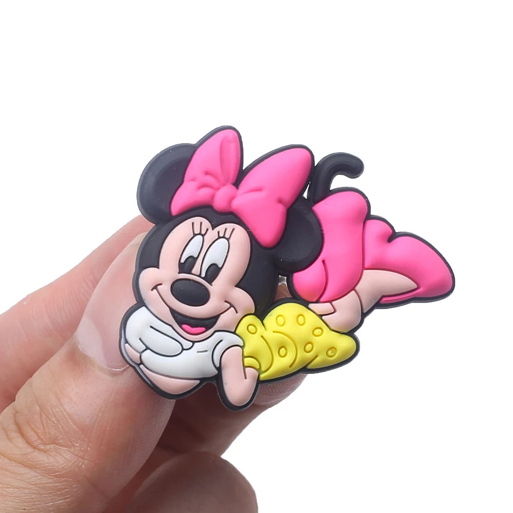 Single sale 1pcs Mickey Donald Duck series PVC shoe Charms Kids Accessories Fit Clogs PVC Shoe Decorations Buckle Gifts image 4