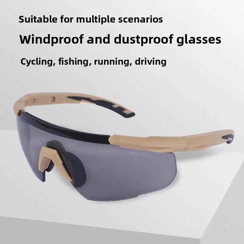 

Men's sunglasses tactical glasses shock resistant shooting hiking mountain climbing windproof riding sunglasses cycling glasses