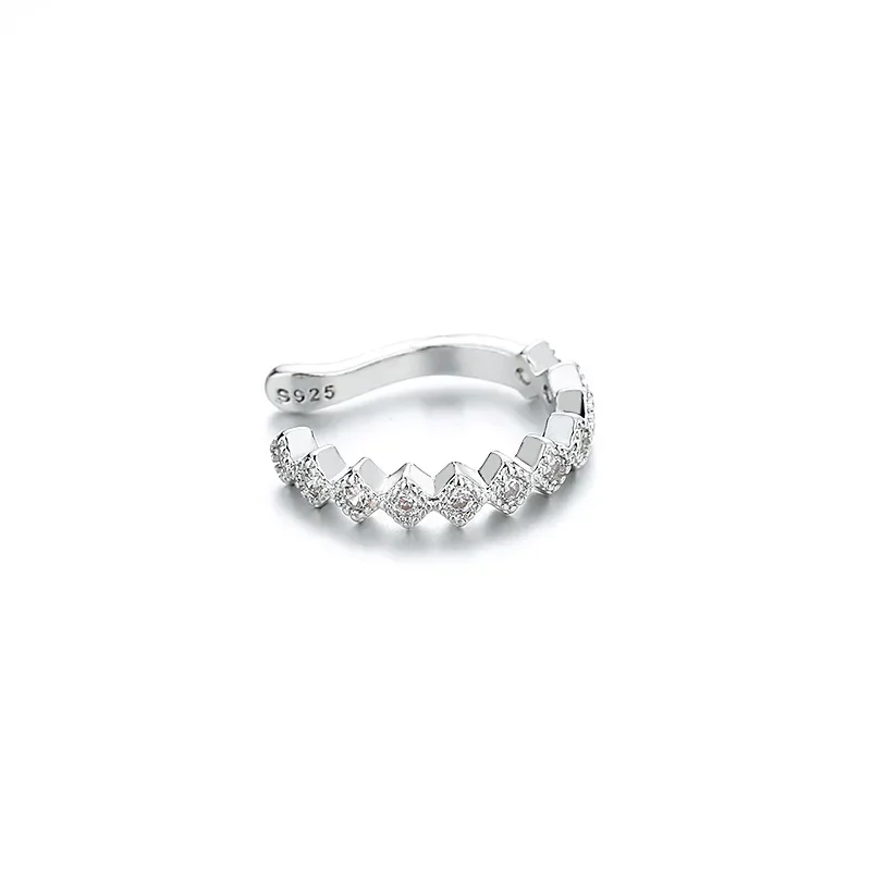 1 Pcs Crystal Korean Wave Cross Ear Cuff Clip on Earrings For Women Without Piercing Non-pierced Jewelry Hot
