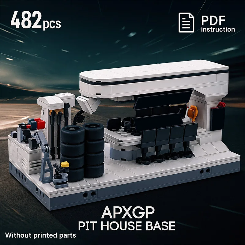 Bloques MOC modelo APX GP Pit House Show Base estación de monitoreo bloque de construcción creativo DIY colección de ensamblaje juguetes Gfit