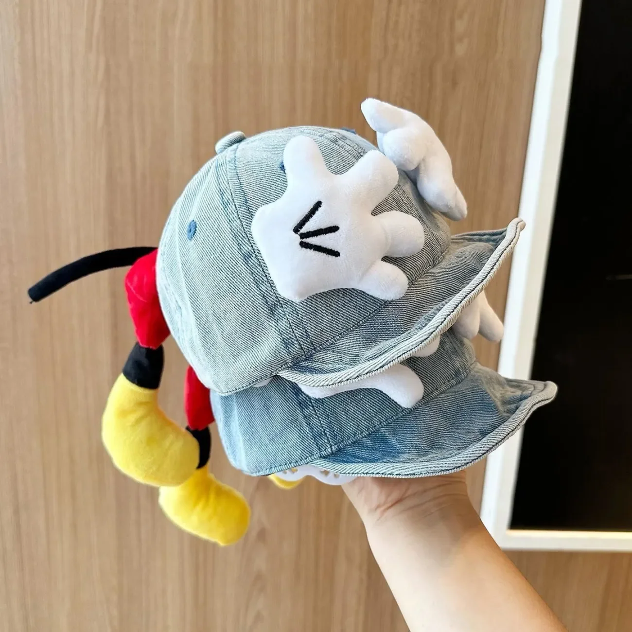 

New Disney Mickey Mouse Cowboy Hat Cute Cartoon Baseball Cap Adjustable Snapback Cap Cute Mickey Mouse Paw Print MINISO
