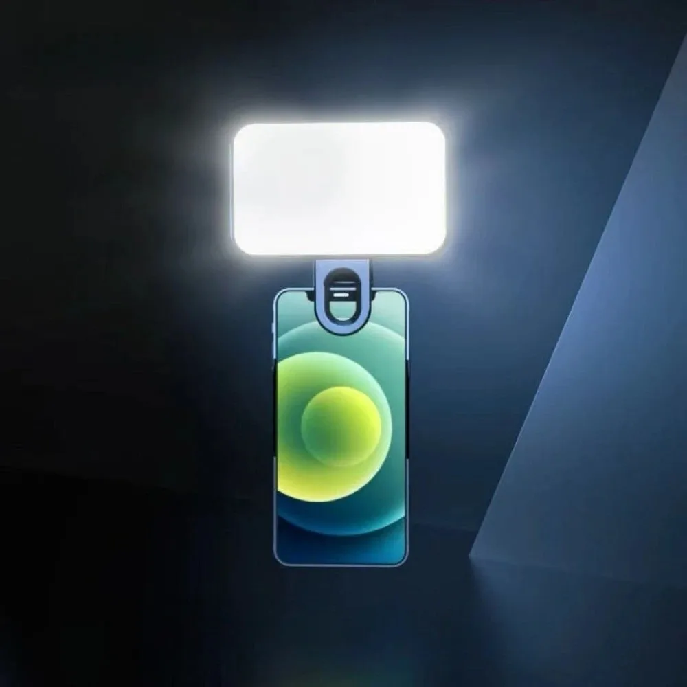 3 Modes Brightness Adjustable Mini Clip-on Fill Light USB Rechargeable Portable Selfie Light for Mobile PC Video Live