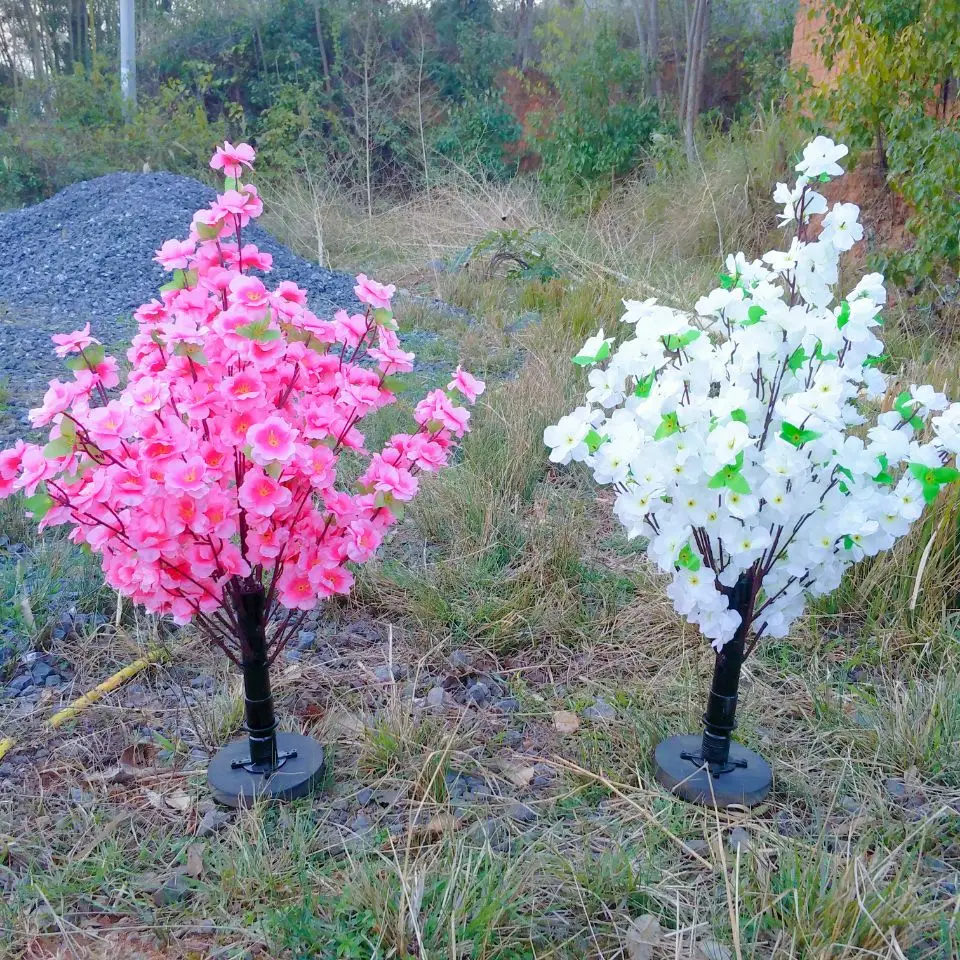 

1PCS Beautiful Artificial Peach Flower Wishing Tree Simulation Landscaping Potting For Home Wedding Table Decoration White Pink