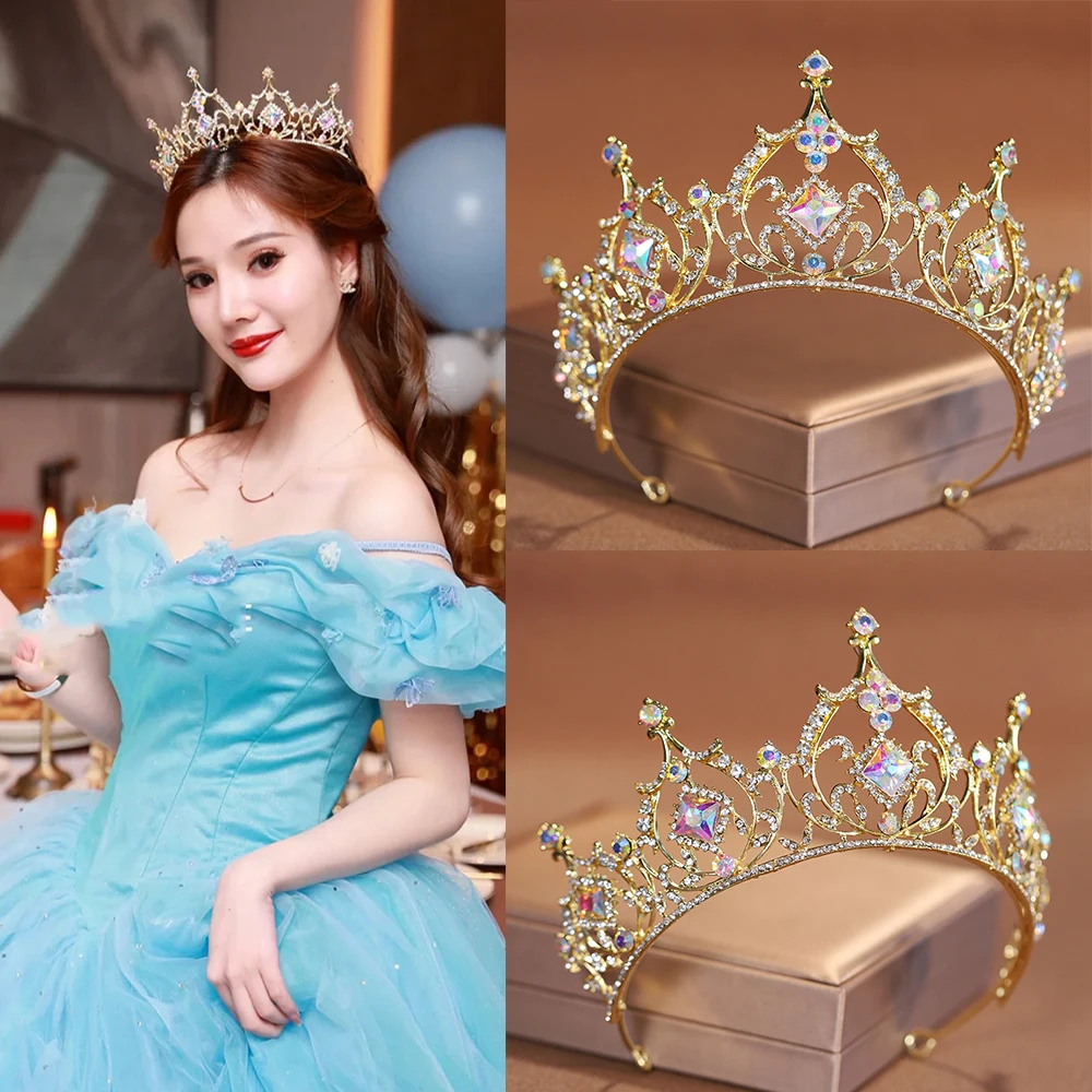 

NiuShuya Luxurious AB Rhinestones Bride Headdress Girls 18-year-old Princess Birthday Hair Accessories