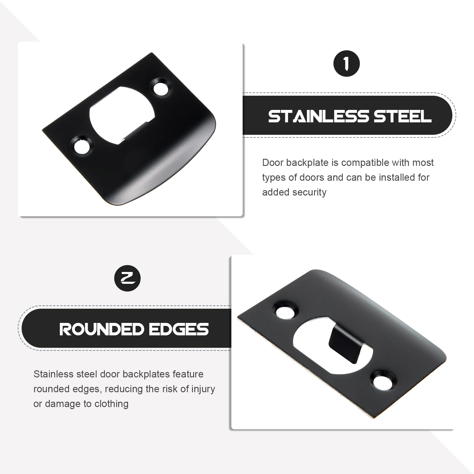 

4pcs Door Guide Plates Stainless Steel Deadbolt Door Knob Plate Strike Compatible Home Security Reinforcement Kits