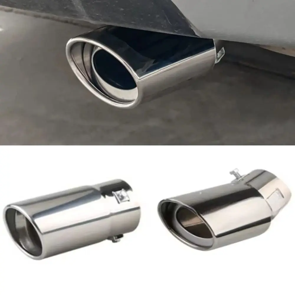

Universal Car Exhaust Muffler Tip Stainless Steel Durable Modified Auto Exhaust Pipe Decoration Chrome Trim