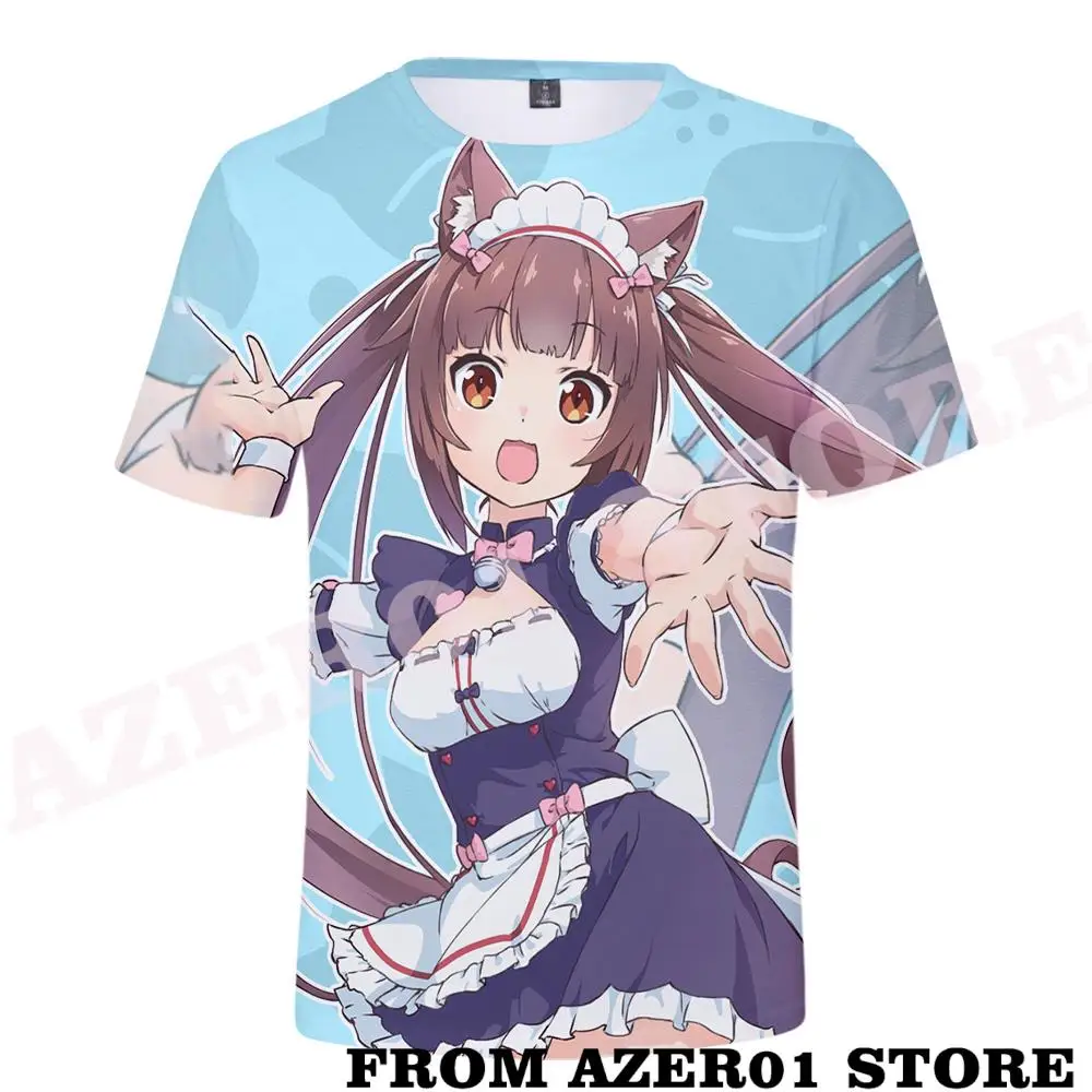 Nekopara Vanilla Chocola Merch Tee T-shirt Spring Summer Men/Women Street Clothes shirt Streetwear Tshirt