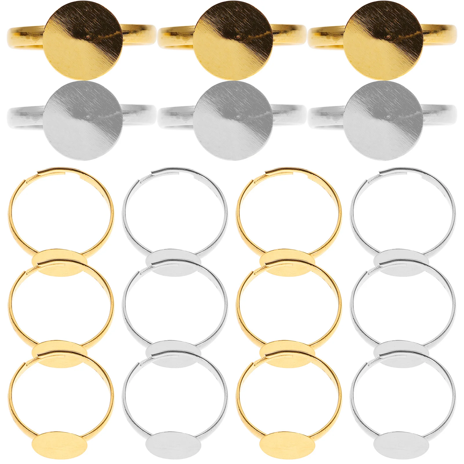 

80Pcs DIY Ring Bases Craft Set Stylish Metal Ring Tray Finding for Handmade Jewelry Exquisite Gift Making Supplies