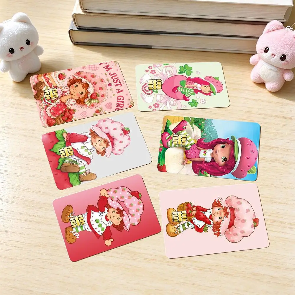 Strawberry S-Shortcake-GirL Doll  Credit Card HD Stickers Small Chip Waterproof Sticker Game Card Decal Gift