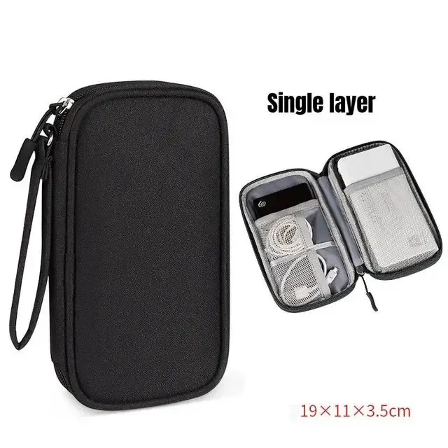 1Pc NIEUWE Reisorganisator Tas Kabelopslag Organisatoren Pouch Draagtas Draagbare Waterdichte Dubbele Lagen Opbergzakken Kabelsnoer