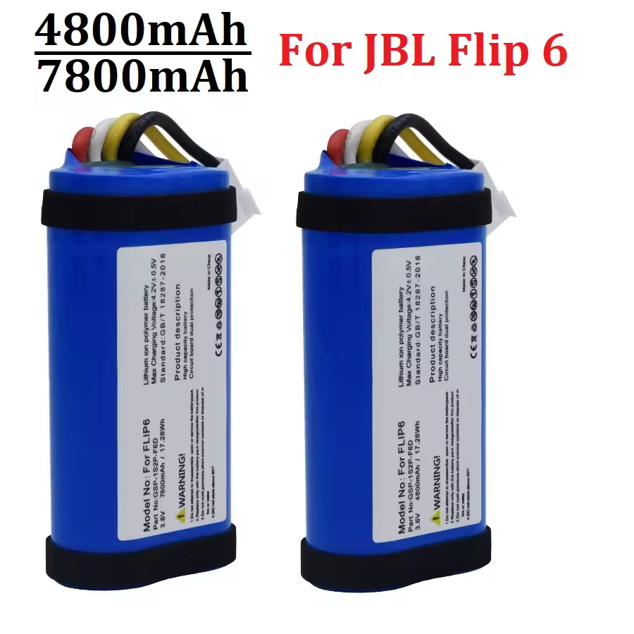 3.6V 4800/7800mAh Battery For JBL Flip 6 original GSP1S2PF6D For Bateria JBL flip 6 flip6 GSP-1S2P-F6D Bluetooth audio battery