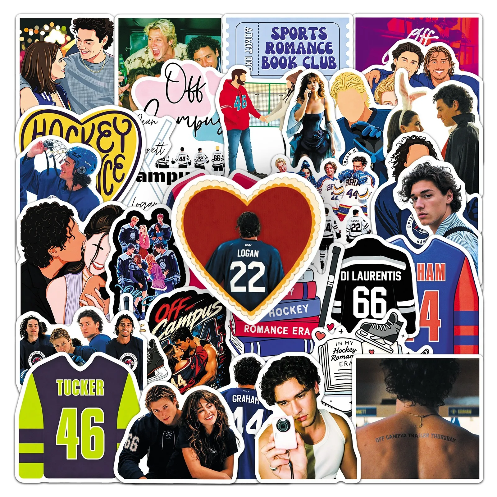 50PCS Off Campus Stickers Briar U Decals For Laptop Phone Scrapbook Luggage Guitar Helmet DIY Aesthetic Stickers