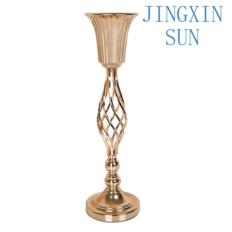 style electroplated iron art twist flower arrangement wedding ornament dining table decoration aisle candle holder dining table