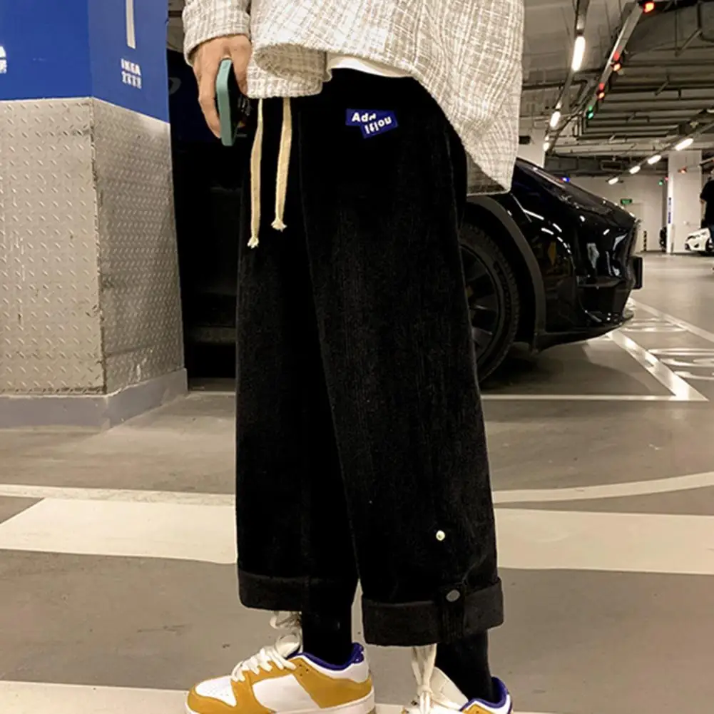 Baggy Men\'s Wide Pants Corduroy Casual Straight Trousers Spring Summer Korean Fashion Oversized Bottoms Ins Vintage Clothes