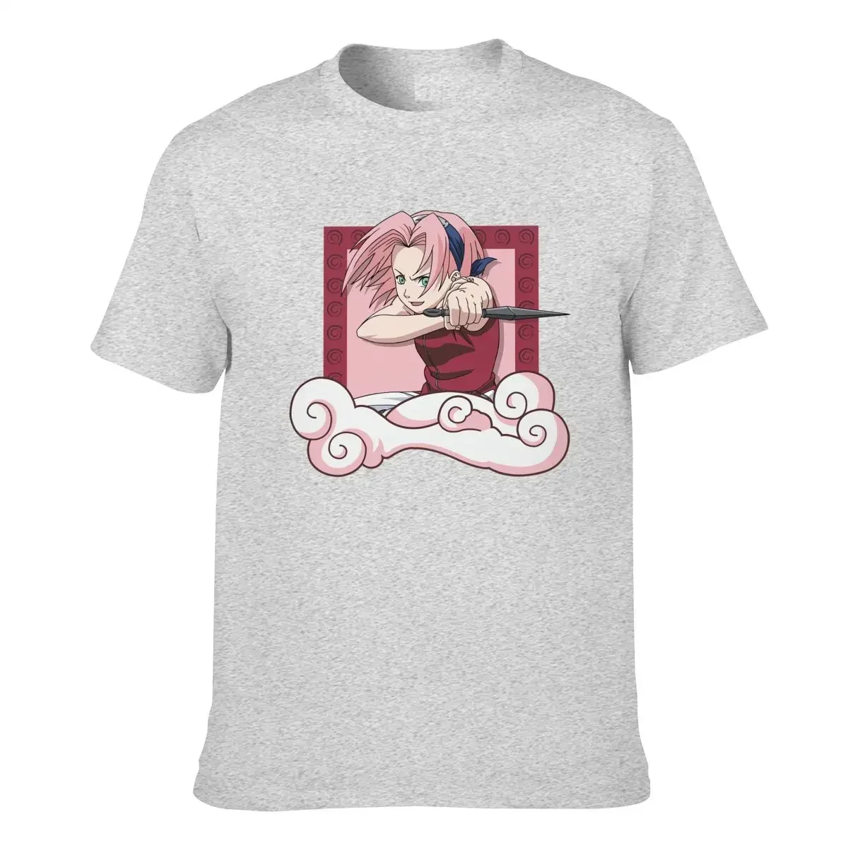 Clothes Sakura Haruno Print Men TShirt harajuku O-Neck Simplicity Casual Cotton Top Tees Fashion Cool Funny Anime Summer Tshirts