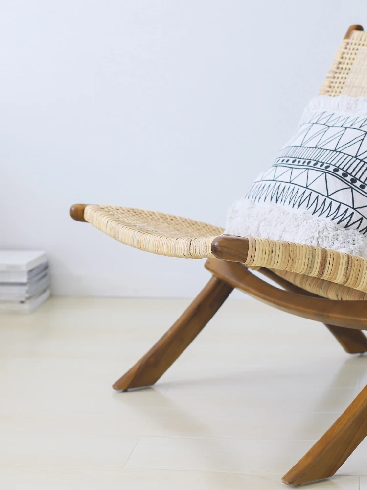 Wooden Comfortable Furniture Folding Outdoor Solid Wood Chair By Rattan