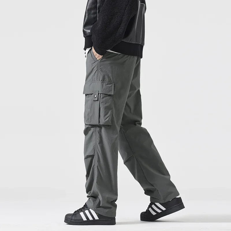 Japanese Trendy Brand Tooling Casual Men's Autumn Trend Functional Wind Multi-pocket Charging Sports Wide-leg Trousers